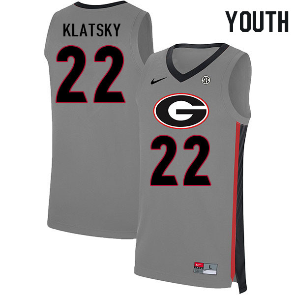 Youth #22 Brandon Klatsky Georgia Bulldogs College Basketball Jerseys Stitched Sale-Gray - Click Image to Close